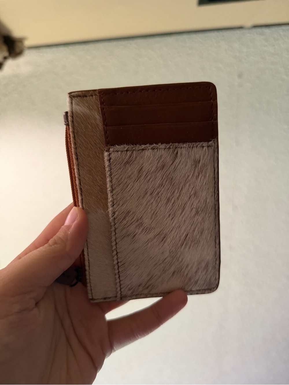 Myra Bag Brown Haircalf & Leather Card Holder